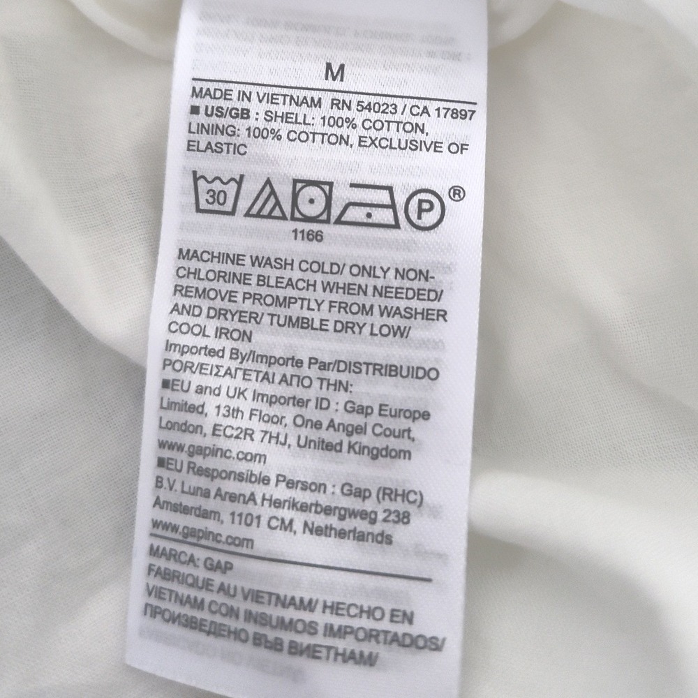 New Gap Dress Medium Fit & Flare Midi Vacationland White Spaghetti Strap Cotton - Picture 8 of 12